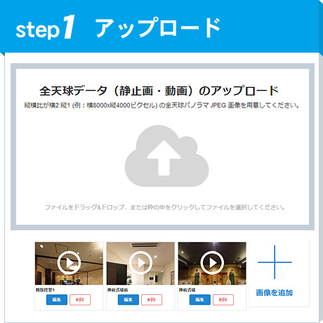 360パノラマ写真・動画のアップロード